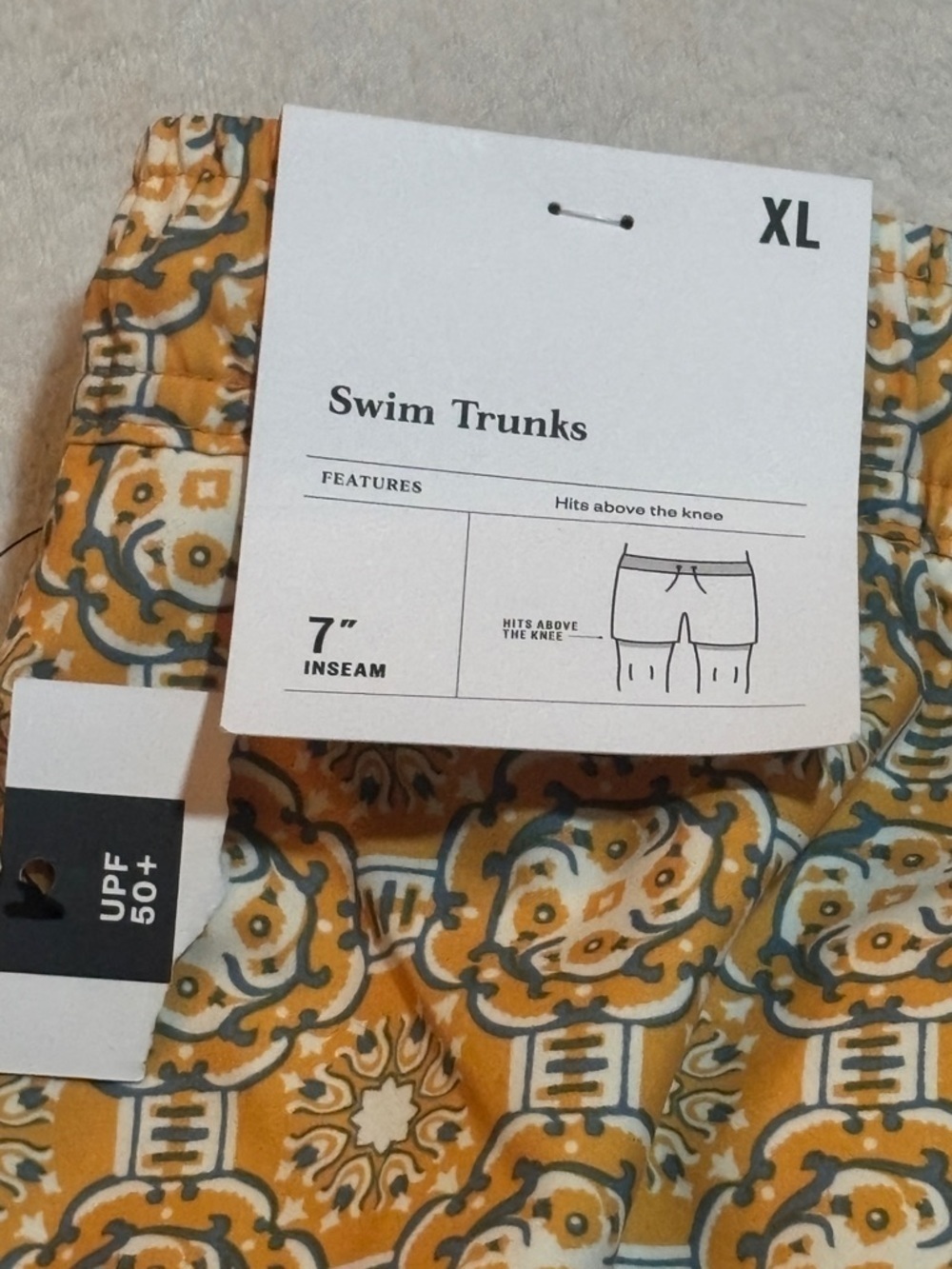 Goodfellow Men’s XL Swim Trunks 7” Inseam Geometric Print Beach Summer NWT